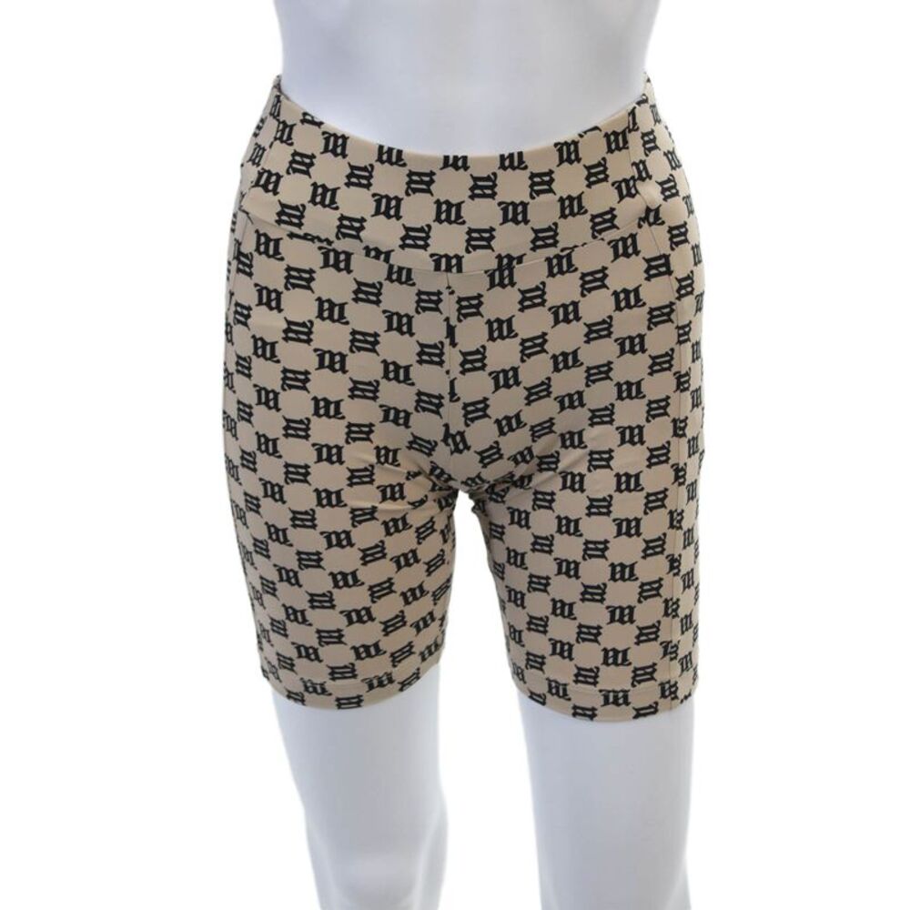 MISBHV Womens Monogram Pull On Biker Shorts Nude Size Medium